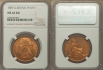 Victoria Penny 1889 MS64 Red NGC, KM755, S-3954, Peck 1741a, BCGB 128. Mature bust, without die number / Britannia seated right. From A Special Select...