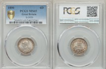 Victoria 6 Pence 1890 MS65 PCGS, KM760, S-3929. Edge: Reeded. Bust left wearing small crown and veil / Crowned SIX PENCE in wreath From A Special Sele...