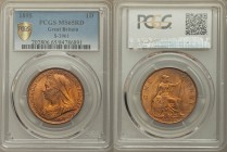 Victoria Penny 1895 MS65 Red PCGS, KM790, S-3961, P 1mm from trident. Mature draped bust left / Britannia seated right. From A Special Selection of Wo...