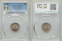 Victoria 3 Pence 1900 MS66 PCGS, KM777. Mature draped bust left / Crowned denomination divides date within oak wreath. From A Special Selection of Wor...