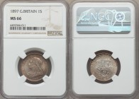 Victoria Shilling 1897 MS66 NGC, KM780, S-3940A. Mature draped bust left / Crowned shields of England, Scotland and Ireland. From A Special Selection ...