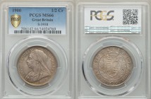Victoria 1/2 Crown 1900 MS66 PCGS, KM782, S-3938 Edge: Reeded. Mature draped bust left / Crowned and quartered spade shield within wreath. From A Spec...