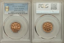 Victoria Jubilee Medal ND (1897) MS64 Red PCGS, BHM-3603 AE. Bust left encircled by other busts / Busts of Prince and Princess of Wales encircled by b...