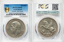 George V Specimen Crown 1935 SP66 PCGS, KM842, S-4049. Edge: Incused lettering. Head left / St. George slaying the dragon. From A Special Selection of...