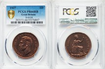 George VI Proof Penny 1937 PR66 Red and Brown PCGS, KM845, S-4114. Head left / Britannia seated right. From A Special Selection of World Coins

HID098...