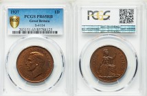 George VI Proof Penny 1937 PR65 Red and Brown PCGS, KM845, S-4114. Head left / Britannia seated right. From A Special Selection of World Coins

HID098...