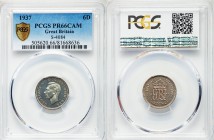 George VI Proof 6 Pence 1937 PR66 Cameo PCGS, KM852, S-4084. Edge: Reeded. Head left / Crowned monogram divides date. From A Special Selection of Worl...