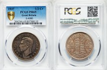 George VI Proof 1/2 Crown 1937 PR65 PCGS, KM856, S-4080. Edge: Reeded. Head left / Quartered shield flanked by crowned monograms. From A Special Selec...
