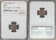George I 20 Lepta 1874-A MS61 NGC, Paris mint, KM44. Head left / Crown. Ex. Rev. Dr. James G. K. McClure From A Special Selection of World Coins

HID0...