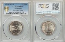 Danish Colony 25 Ore 1926 (h) HCN GJ MS66 PCGS, KM5. Crowned arms of Denmark / Polar bear walking left, denomination above, date below divided by 'GS'...