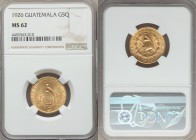 Republic 5 Quetzales 1926 MS62 NGC, KM244. National arms / Quetzal atop engraved pillar. From A Special Selection of World Coins

HID09801242017