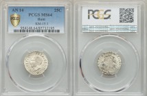 Republic 25 Centimes L'An 14 (1817) MS64 PCGS, KM15.2. National arms / Head left, P below truncation. From A Special Selection of World Coins

HID0980...