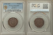 Leopold I Poltura 1707-KB MS63 Brown PCGS, Kremnitz mint, KM263.1. Crowned arms / Madonna and child. Revolutionary Coinage. From A Special Selection o...