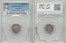 Franz Joseph I Denier 1896 MS63 PCGS, KM-X4. Crowned head left / Shield with curved ends. Millennial Issue. Type of Andrew II (1205-1235). From A Spec...