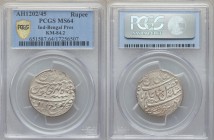 British India. Bengal Presidency Rupee AH 1202 Year 45 (1831) MS64 PCGS, KM84.2. Inscription / Inscription. From A Special Selection of World Coins

H...