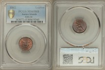 British Administration Lepton 1862 MS65 Red and Brown PCGS, KM34. Winged lion above date / Seated Britannia, right. From A Special Selection of World ...