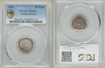 British Administration 30 Lepta 1862 MS64 PCGS, KM35. Value within wreath / Seated Britannia, right. From A Special Selection of World Coins

HID09801...