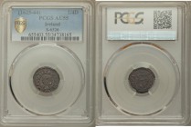Charles I Farthing ND (1625-44) AU55 Brown PCGS, S-6526. Crown on crossed scepters within inner circle / Crowned harp within inner circle. From A Spec...
