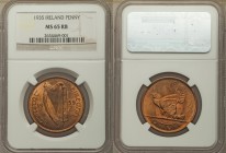 Free State Penny 1935 MS65 Red and Brown NGC, KM3. Irish harp divides date / Hen with chicks. From A Special Selection of World Coins

HID09801242017