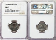 Free State Proof 6 Pence 1928 PR65 NGC, KM5. Edge: Plain. Irish harp divides date / Irish Wolfhound. From A Special Selection of World Coins

HID09801...