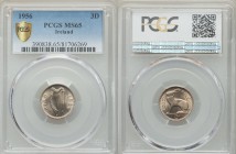 Republic Pair of Certified Minors 1956 MS65 PCGS, 1) 3 Pence, KM12a 2) 6 Pence, KM13a From A Special Selection of World Coins

HID09801242017