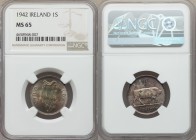Republic Shilling 1942 MS65 NGC, KM14. Edge: Reeded. Irish harp / Bull and value. From A Special Selection of World Coins

HID09801242017