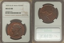 British Dependency. Victoria Penny 1839 MS63 Red and Brown NGC, KM14. Head left / Triskeles. From A Special Selection of World Coins

HID09801242017