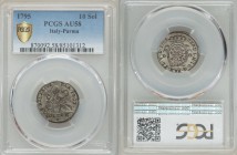 Parma. Ferdinando di Borbone 10 Soldi 1795 AU58 PCGS, KM-C6. Crowned, oval shield in sprigs / St. Thomas denomination in exergue. From A Special Selec...