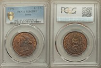 British Dependency. Victoria 1/13 Shilling 1870 MS63 Red and Brown PCGS, KM5. Crowned head left, date below / STATES OF JERSEY, inscription and denomi...