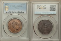 British Dependency. Victoria 1/13 Shilling 1870 MS63 Red and Brown PCGS, KM5. Crowned head left, date below / STATES OF JERSEY, inscription and denomi...
