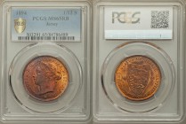 British Dependency. Victoria 1/12 Shilling 1894 MS65 Red and Brown PCGS, KM8. Crowned bust left / STATES OF JERSEY, inscription and denomination aroun...
