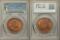 British Dependency. Edward VII 1/12 Shilling 1909 MS65 Red PCGS, KM10. Crowned bust right / STATES OF JERSEY, inscription and denomination around poin...