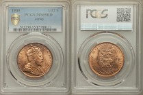 British Dependency. Edward VII 1/12 Shilling 1909 MS65 Red PCGS, KM10. Crowned bust left / STATES OF JERSEY, inscription and denomination around point...