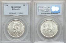 Republic 10 Litu 1936 MS63 PCGS, KM83. National arms / Head of Uytautas the Great, left. From A Special Selection of World Coins

HID09801242017
