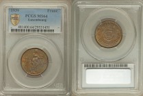 Charlotte Franc 1939 MS64 PCGS, KM44. Edge: Reeded. Crowned monogram flanked by flower blossoms at top / Woman figure divides date and value. From A S...