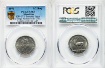 Elizabeth II Specimen 1/2 Rupee 1971 SP67 PCGS, KM37.1. Edge: With security feature. Crowned head right / Stag left. From A Special Selection of World...