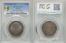 Charles III 2 Reales 1773 Mo-FM F15 PCGS, Mexico City mint, KM88.1. Armored bust of Charles III, right / Crowned shield flanked by pillars with banner...