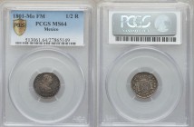 Charles IV 1/2 Real 1801 Mo-FM MS64 PCGS, Mexico City mint, KM72. Armored bust of Charles IIII, right / Crowned shield flanked by pillars with banner....
