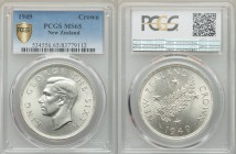 George VI Crown 1949 MS65 PCGS, KM22. Head left / Silver fern leaf flanked by stars. From A Special Selection of World Coins

HID09801242017