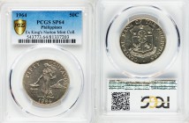 Republic Specimen 50 Centavos 1964 SP64 PCGS, KM190. Shield of arms / Female standing beside hammer and anvil. Exceedingly rare as a Kings Norton Mint...
