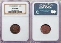 Republic Proof 1/2 Cent 1975 PR66 Brown NGC, KM9. Value and date to upper left of sprig / Arms with supporters. Krause lists a mintage of 10 pieces. F...