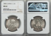 Republic 2-1/2 Shillings 1896 MS62 NGC, KM7. Bust left / Flagged arms above banner, eagle above. From A Special Selection of World Coins

HID098012420...