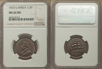 George V 1/2 Penny 1923 MS66 Brown NGC, KM13.1. Crowned bust left / Sailing ship. From A Special Selection of World Coins

HID09801242017