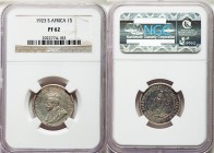 George V Proof Shilling 1923 PR62 NGC, KM17.1. Crowned bust left / Standing female figure leaning on large anchor. From A Special Selection of World C...