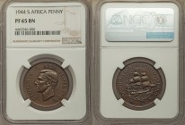 George VI Proof Penny 1944 PR65 Brown NGC, KM25. Head left / Sailing ship. From A Special Selection of World Coins

HID09801242017