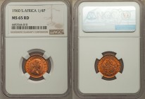 Elizabeth II Farthing 1960 MS65 Red NGC, KM44. Laureate head right / Oat sprig and berries divide birds within circle. From A Special Selection of Wor...