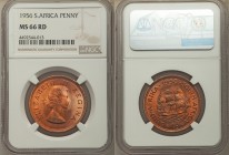 Elizabeth II Penny 1956 MS66 Red NGC, KM46. Laureate head right / Sailing ship. From A Special Selection of World Coins

HID09801242017