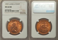 Elizabeth II Penny 1959 MS66 Red and Brown NGC, KM46. Laureate head right / Sailing ship. From A Special Selection of World Coins

HID09801242017