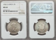 Elizabeth II 2 Shillings 1956 MS64 NGC, KM50. Laureate head right / Shield. From A Special Selection of World Coins

HID09801242017