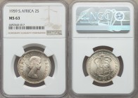 Elizabeth II 2 Shillings 1959 MS63 NGC, KM50. Laureate head right / Shield. From A Special Selection of World Coins

HID09801242017
